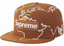 Supreme Worldwide Box Logo New Era Hat Brown